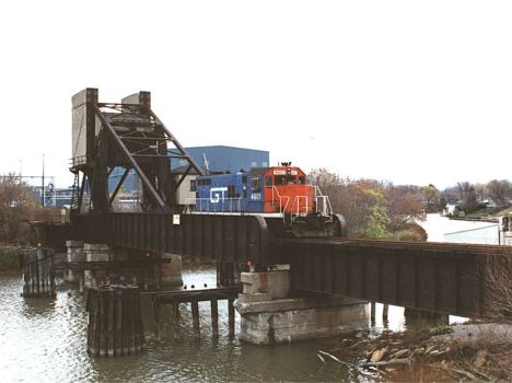 GTW 4601 Crossing Black River Upper Bridge At Port Huron Going To Paper Mill